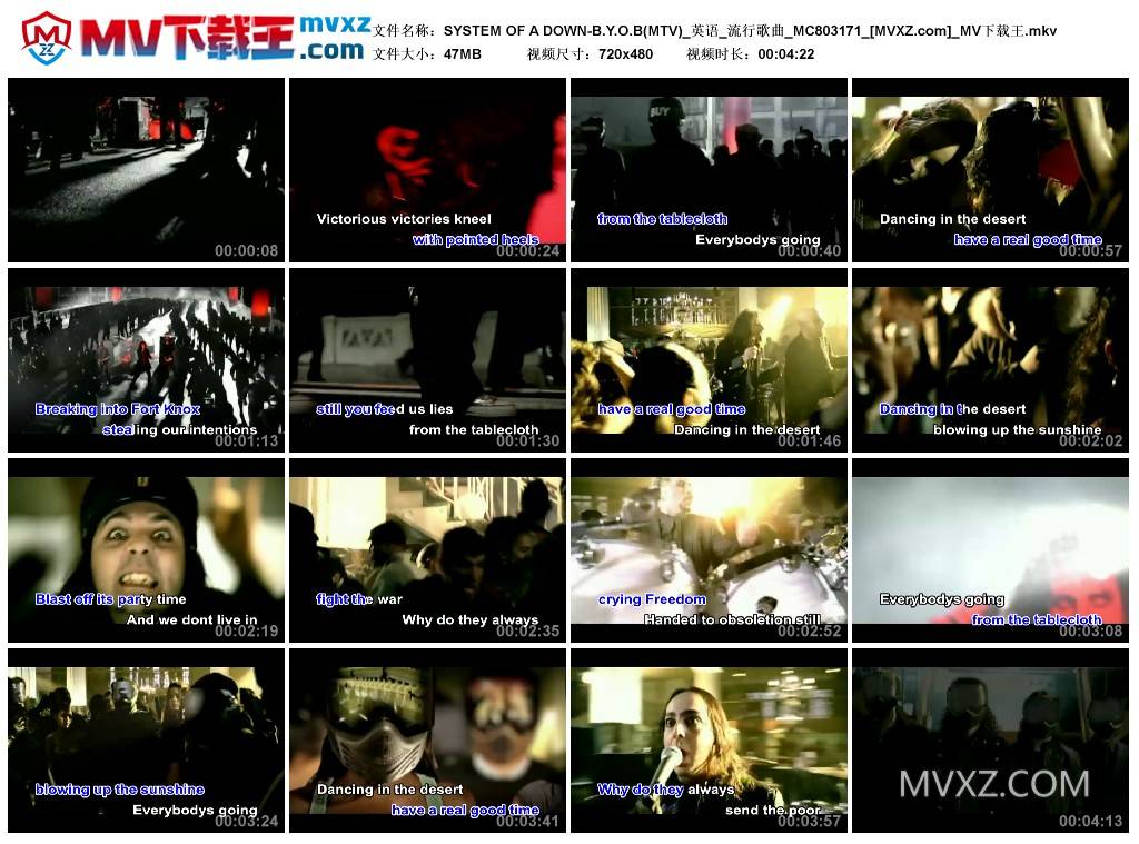 SYSTEM OF A DOWN-B.Y.O.B(MTV)_英语_流行歌曲_MC803171